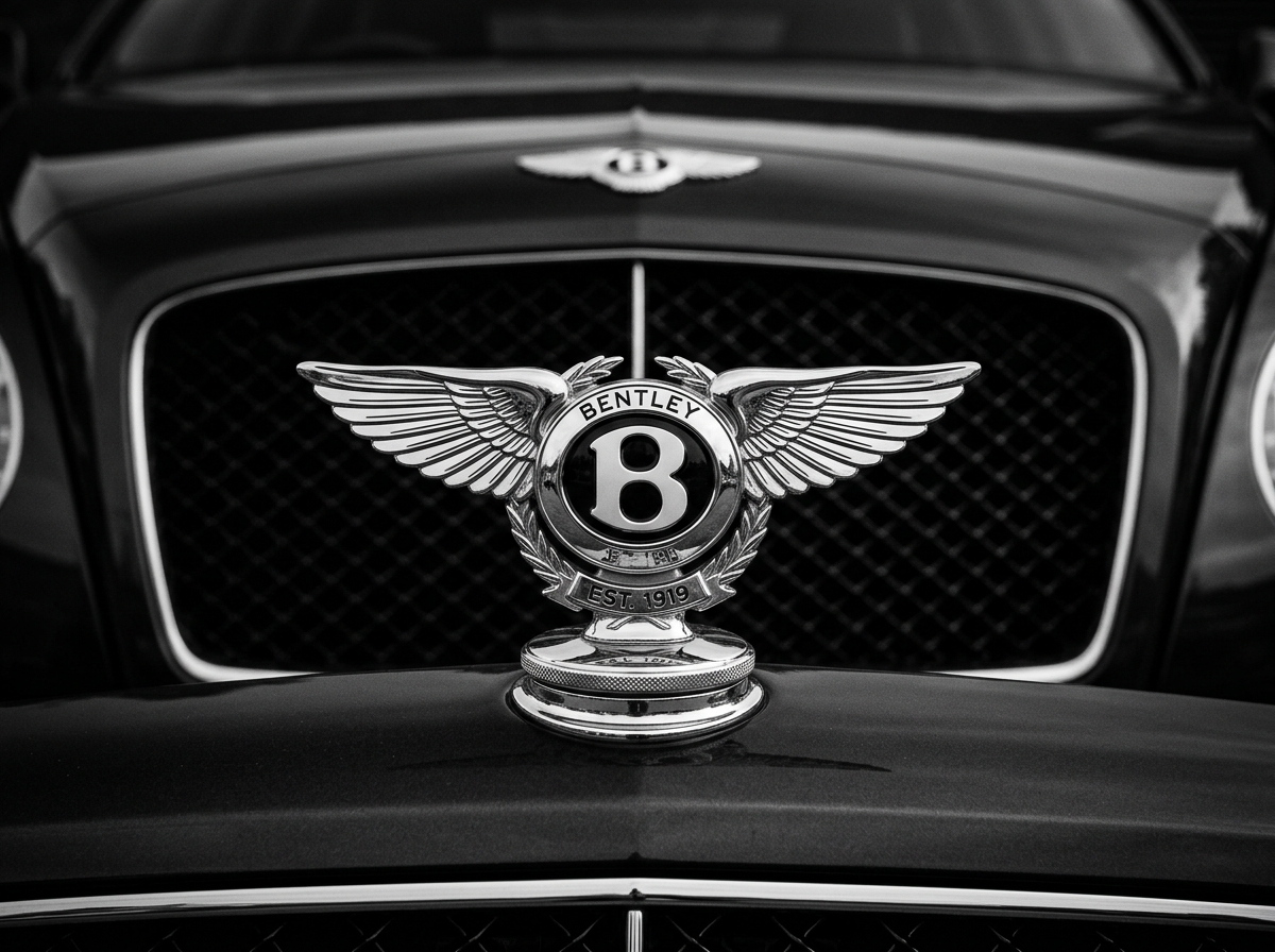 Bentley flying B logo black and white